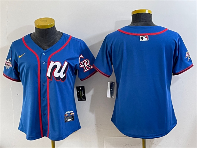 Youth Blue National League Colorado Rockies Blank 2025 All-Star Edition Limited Stitched Baseball Jersey